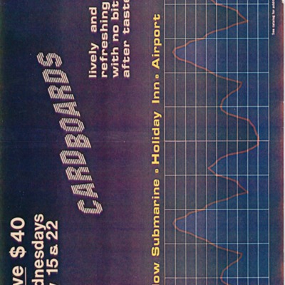 Poster for the Cardboards Performing at Yellow Submarine in the Holiday Inn