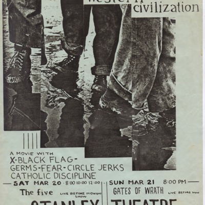 Poster for a Screening of The Decline of Western Civilization at the Stanley Theatre