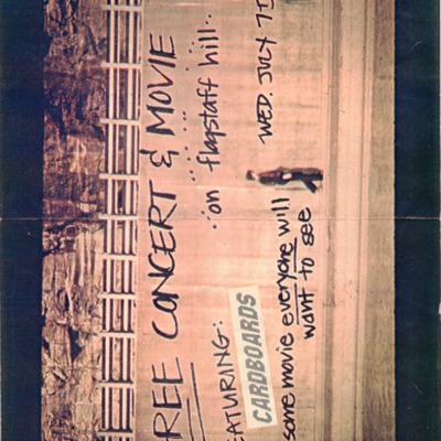 Poster for A Concert and Movie Hosted by the Cardboards on Flagstaff Hill