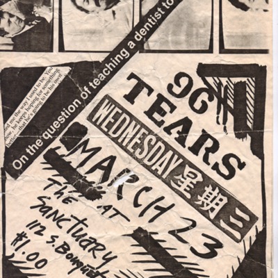 Poster for 96 Tears Performing at Sanctuary