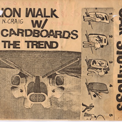 Poster for Carsickness with the Cardboards and the Trend performing at Lion Walk