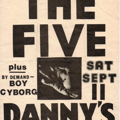Poster for The Five and Boy Cyborg Performing at Danny's