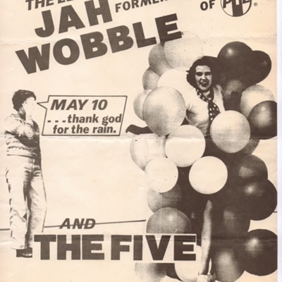 Poster for Jah Wobble and The Five Performing at The Banana