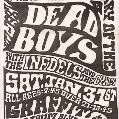 Poster for the Dead Boys, the Infidels, and the Cynics at Graffiti
