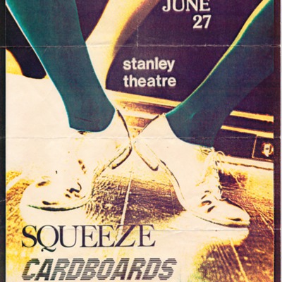 Poster for Squeeze and Cardboards Performing at Stanley Theatre