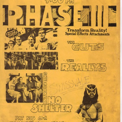 Poster for the Cuts, the Reallys, and No Shelter at Phase III