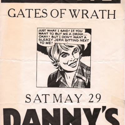 Poster for the Five and Gates of Wrath Performing at Danny's